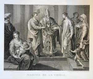 MARIAGE DE LA VIERGE - HENRIQUEZ Benoit Louis - incisione a bulino